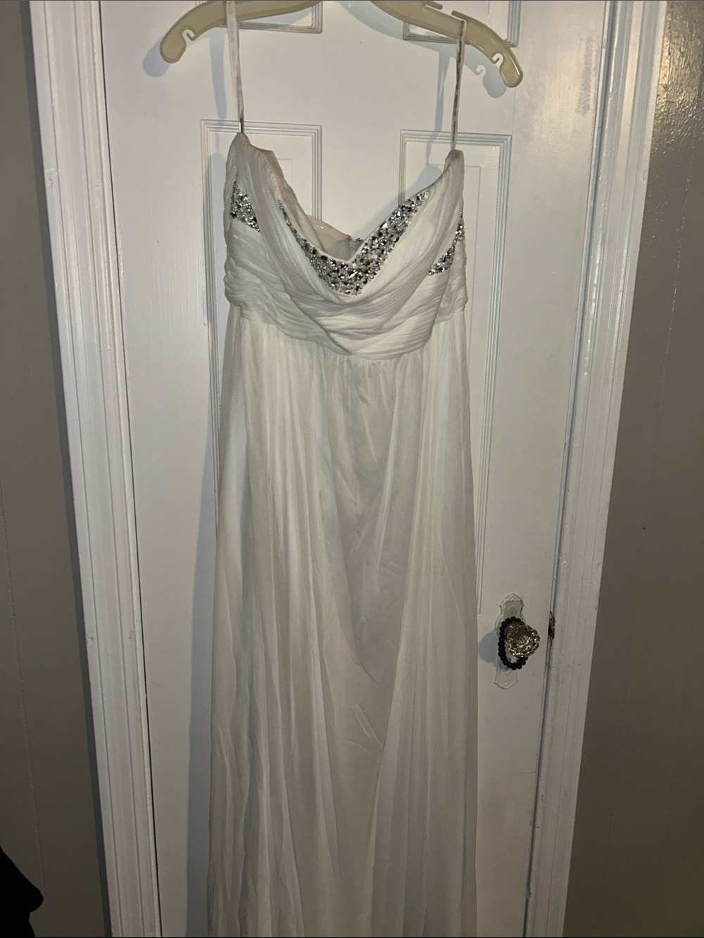 Studio Cream Strapless Formal Dress
